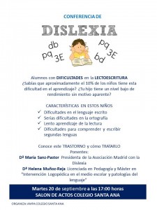 Escuela de padres: Conferencia sobre Dislexia